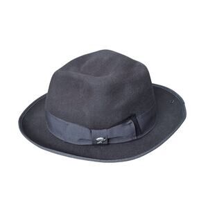 PETER GRIMM Mens One Size Gray 100% Wool Felt Fedora Hat